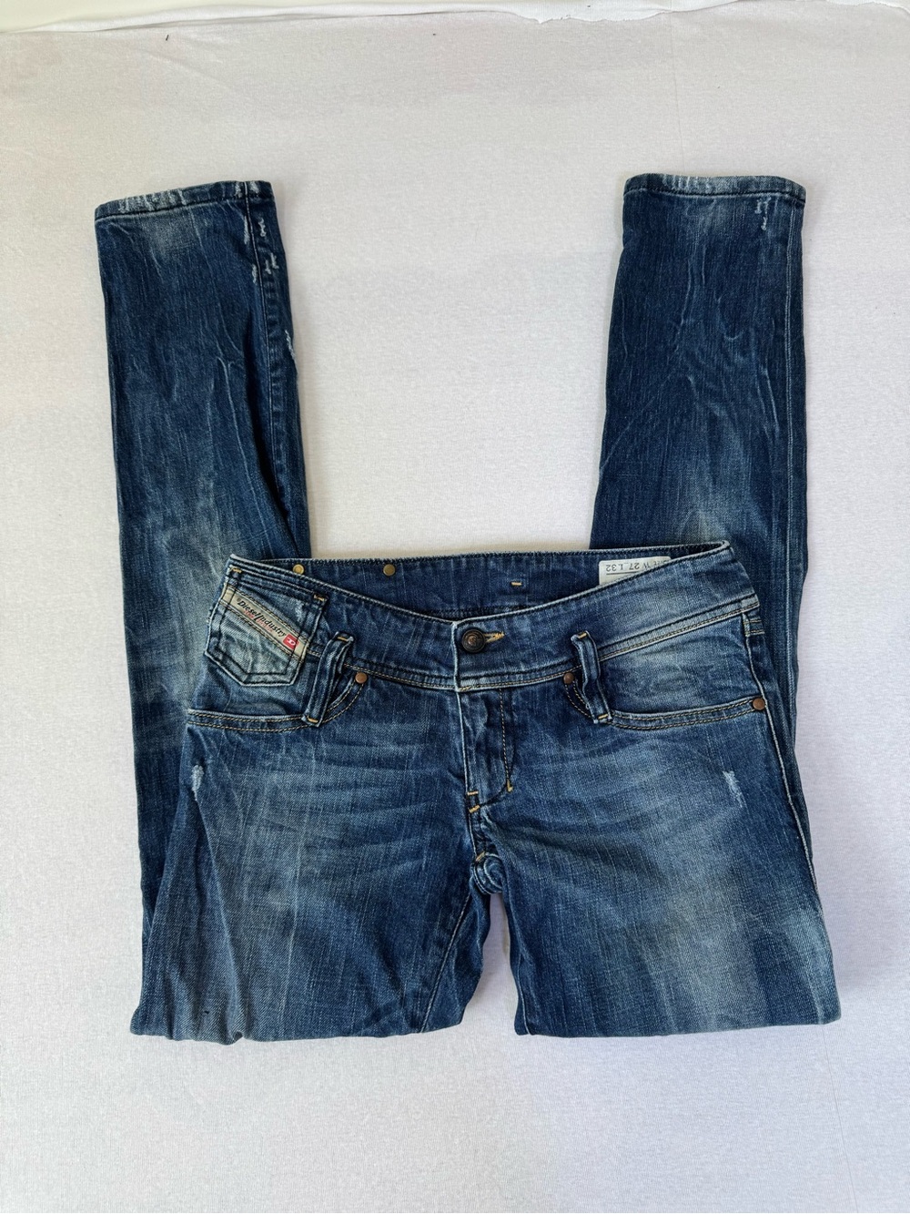 Diesel Matic Low Rise Jeans Acid Wash Made in Italy